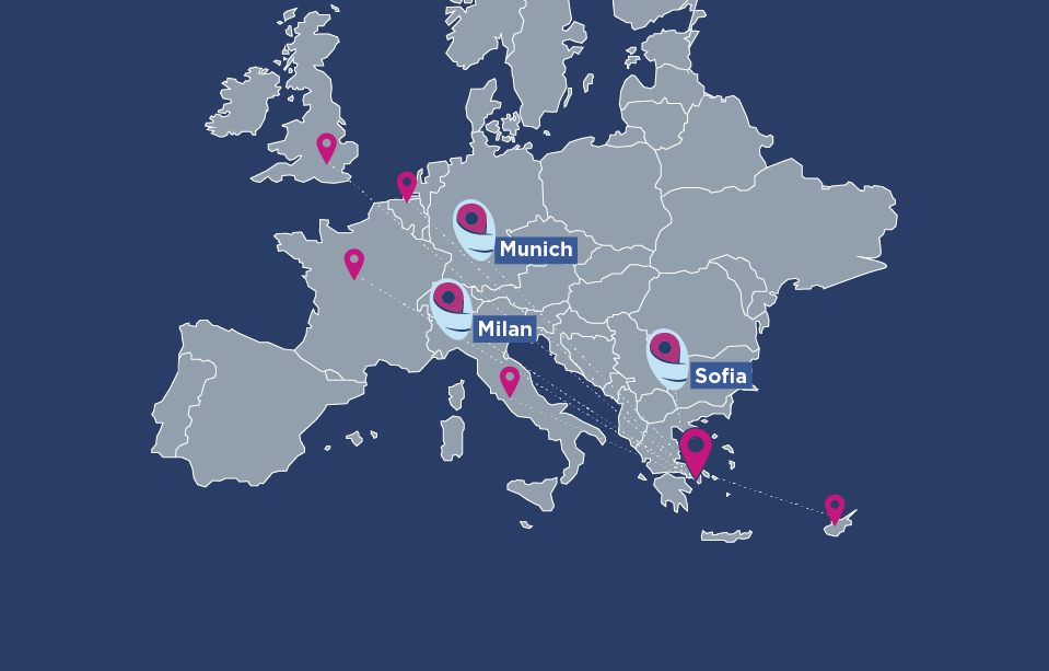 Milan, Munich and Sofia: SKY express's new destinations
