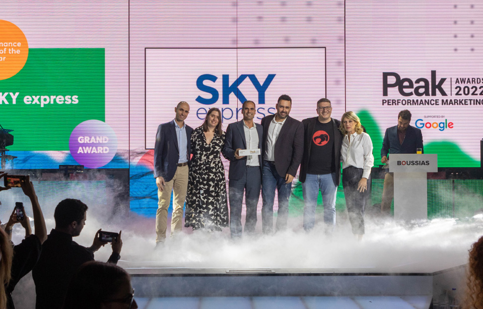 SKY express was declared “BRAND OF THE YEAR”  at the PEAK Performance Marketing Awards,  winning total of 10 awards