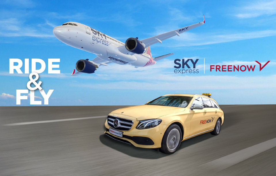 SKY express and FREENOW offer the ultimate travel experience!