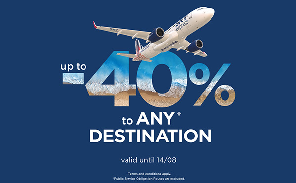 Up to 40% discount to ANY destination!