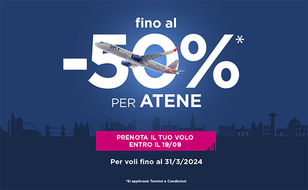 Fino al 50% di sconto per QUALSIASI destinazione!