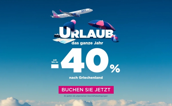 Bis zu -40% nach Griechenland!