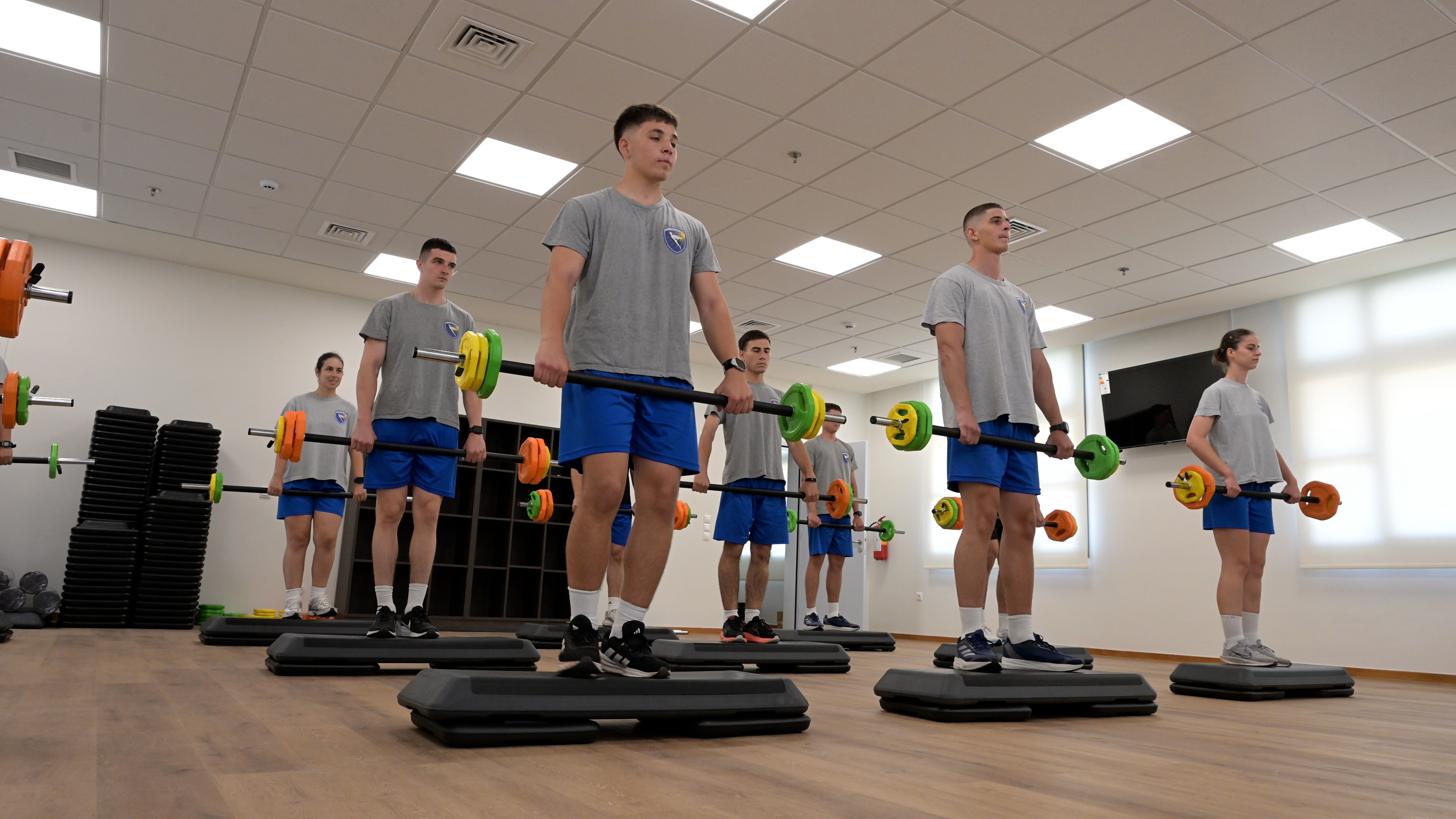 Icarus School cadets during a fitness session
