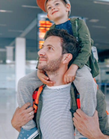 father and son travelling