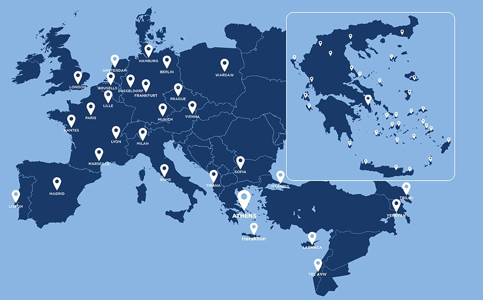 SKY express Destinations Map