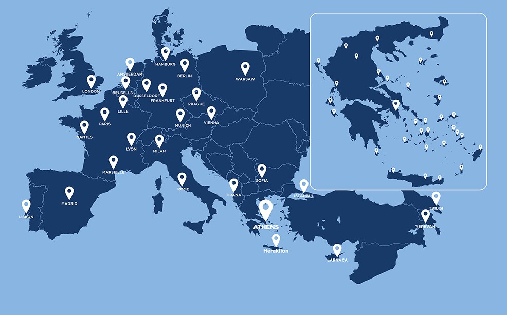 SKY express Destinations Map